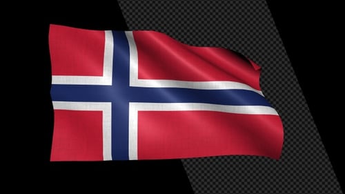 Realistic Waving Norway Flag Animation