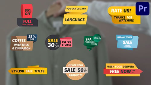 Stylish Sale Titles for Premiere Pro