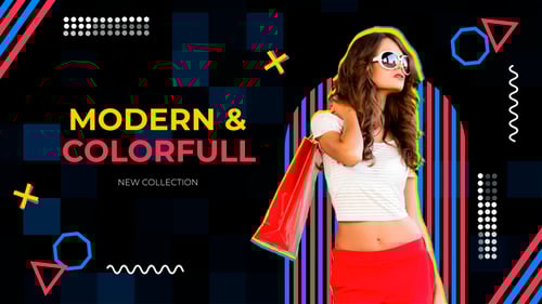 Dynamic Fashion Sale Promo with Modern Geometric Design