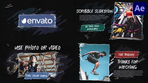 Stylish Scribble Slideshow | After Effects
