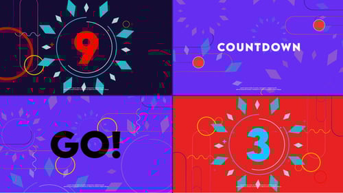 Vibrant Geometric Countdown with Kinetic Typography