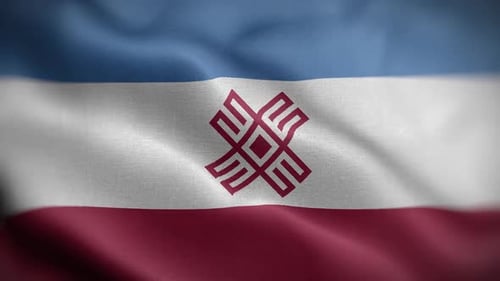 Realistic Waving Flag with Geometric Emblem Loop