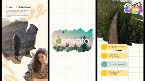 Hand-Drawn Brush Strokes Social Media Slideshow for Personal Stories