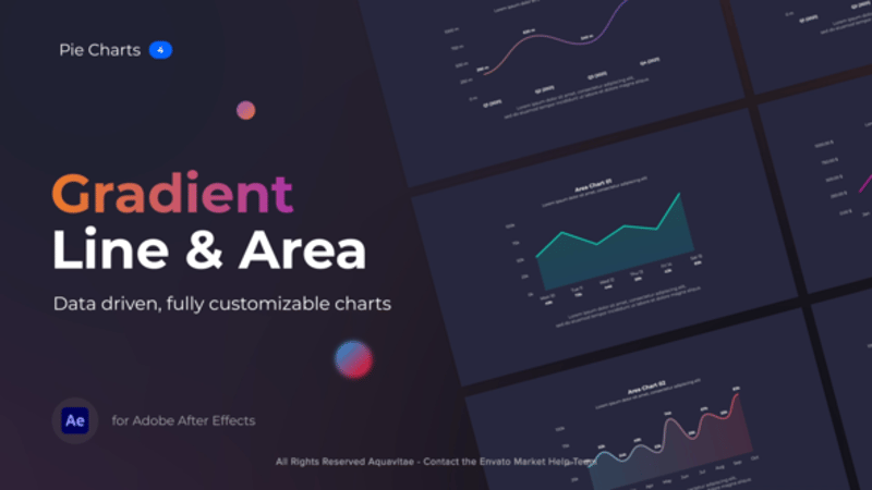 Gradient Line & Area Charts, Titles ft. line chart & graph - Envato