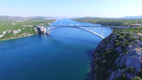 Close up of bridge over dalmatian canal, Croatia