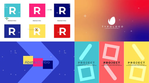 Typografisches buntes Intro