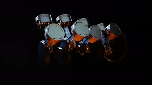 3D Animation of Engine Pistons with Oil Lubrication