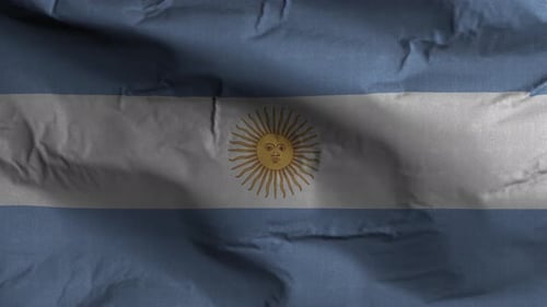 Seamless Loop of Realistic Waving Argentinian Flag