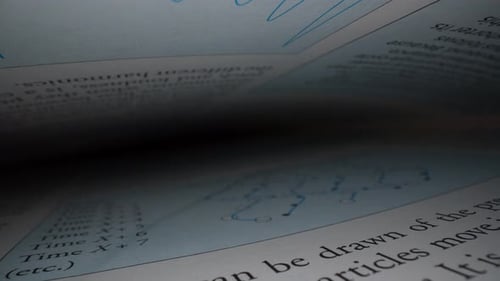 Book Pages with Math Equations Close Up