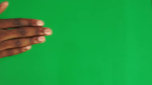 16 Gestures Package for Controlling the Touch Screen with a Male Black Hand on a Green Screen