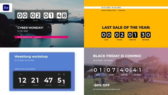 Banner Countdown Timers, Elements ft. countdown timer & timer - Envato