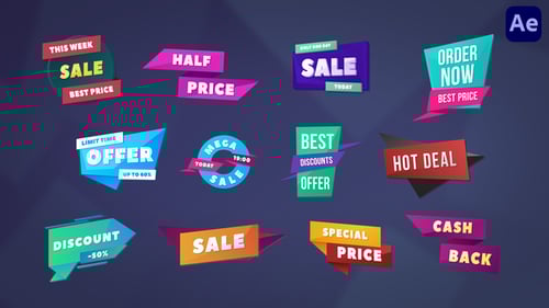 Animated Sale Promotion Badges with Modern Fluid Transitions