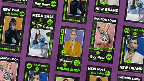 Neon Grunge Sales Promo for Social Media Stories