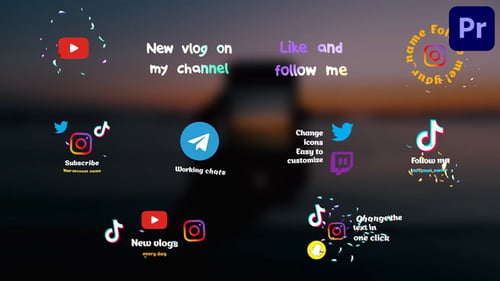 Suscriptores de redes sociales Leafs para Premiere Pro