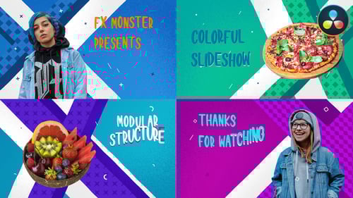 Colorful Cartoon Slideshow | DaVinci Resolve