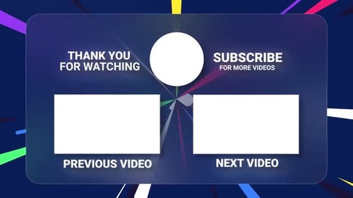 Modern YouTube End Screen with Subscribe and Video Placeholders