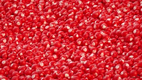 Dynamic Red Heart Spheres Seamless Loop Background