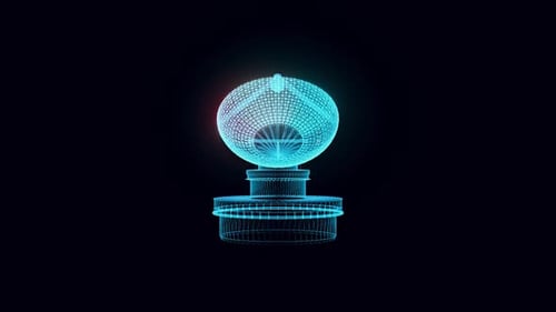 Large Ground Satellite Hologram Rotating Hd