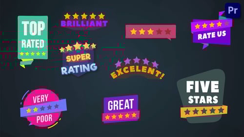 Animated Star Rating Feedback Badges