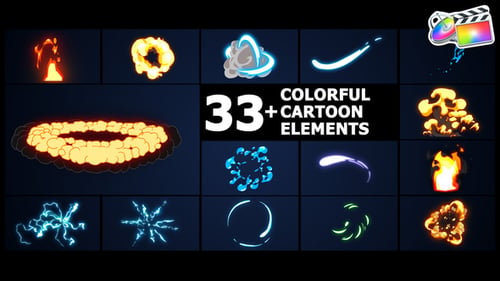Elementos coloridos de dibujos animados | FCPX