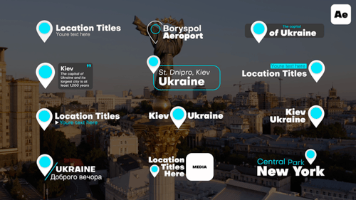 Animated Location Titles for Travel Vlogs and Maps