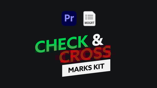 Kit de marcas de verificação e cruz para Premiere Pro