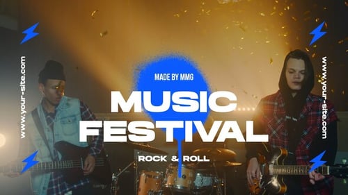 High-Energy Music Festival Opener with Grunge and Kinetic Typography