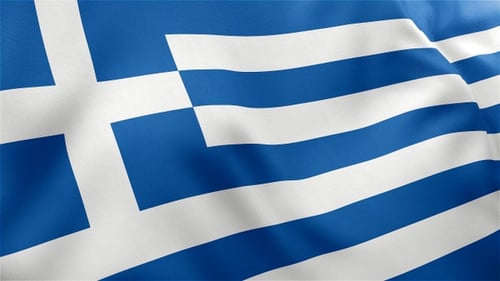 Realistic Waving Greek Flag Loop Animation