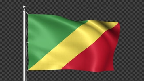 Republic of the Congo National Flag Waving Animation