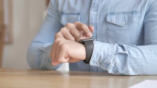 Close Up of Using Smartwatch