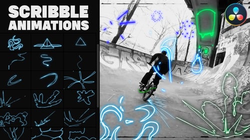 Abstract Scribble Animations for Davinci Resolve
