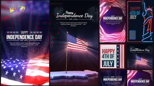 Dynamic American Independence Day Stories for Social Media