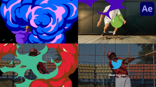 Dynamic Cartoon Fluid Shape Burst Logo Reveal