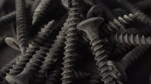 Close Up of Matte Black Hardware Screws