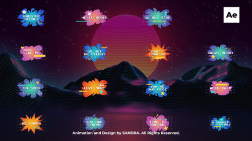 Animated Pixel Art Titles with Synthwave Aesthetic