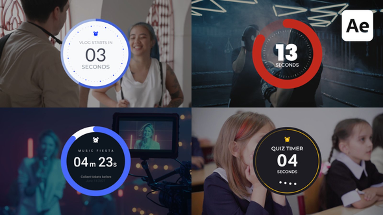 Circle Countdown Timers, Elements ft. countdown clock & banner - Envato