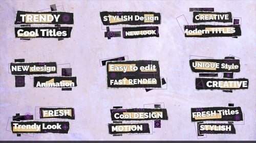 Dynamic Ripped Paper Text Titles with Modern Design Elements