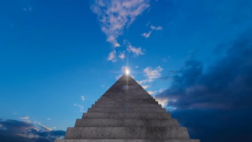 Abstract Staircase Ascending to Bright Light for Success Concept