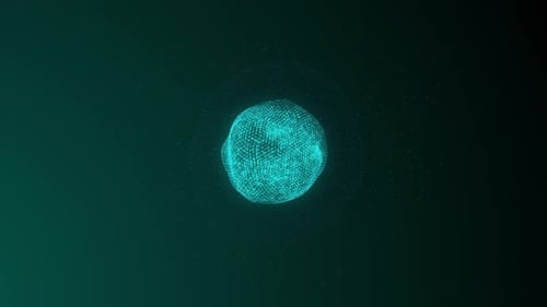 Futuristic Abstract Particle Sphere Looping Background