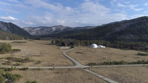 Flight To Hotel In Siberian Mountains