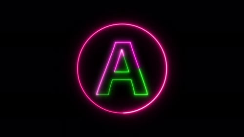 Glowing neon font. pink and green color glowing neon letter. Vd 1301