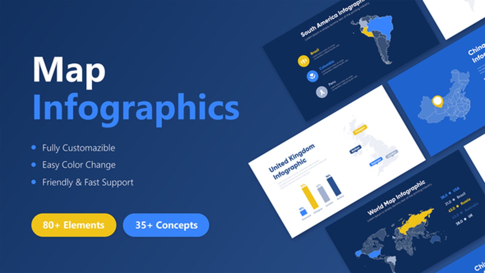 Animated World Maps Infographic Template for Data Presentation ...
