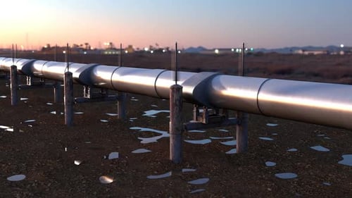 View at Natural Gas Pipeline or Petrol Oil Pipe