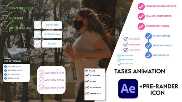 Dynamic Checkmark Task List Animations for Productivity Videos ...