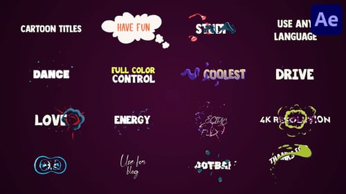 Dynamic Animated Cartoon Titles with Fluid Effects