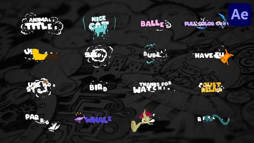 Cartoon Animals Titles for After Effects