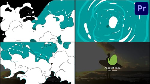 Cartoon Liquid Wave Logo Reveal Animation