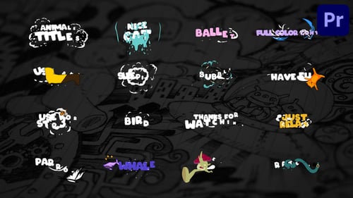 Cartoon Animals Titles for Premiere Pro