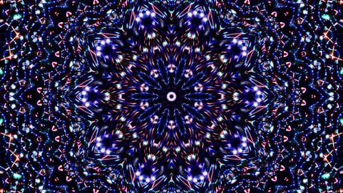Vibrant Abstract Glowing Geometric Kaleidoscope Background