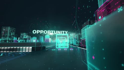 Futuristic Digital City Displays Corporate Concepts